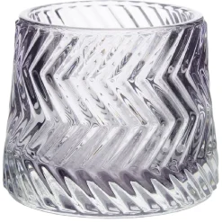 Photophore en verre strie diagonale < Gifi Outlet