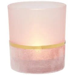 Photophore en verre teinté éco velours H8 cm