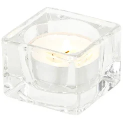 Photophore en verre transparent x5