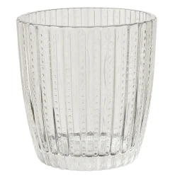 Photophore en verre transparent ondulé