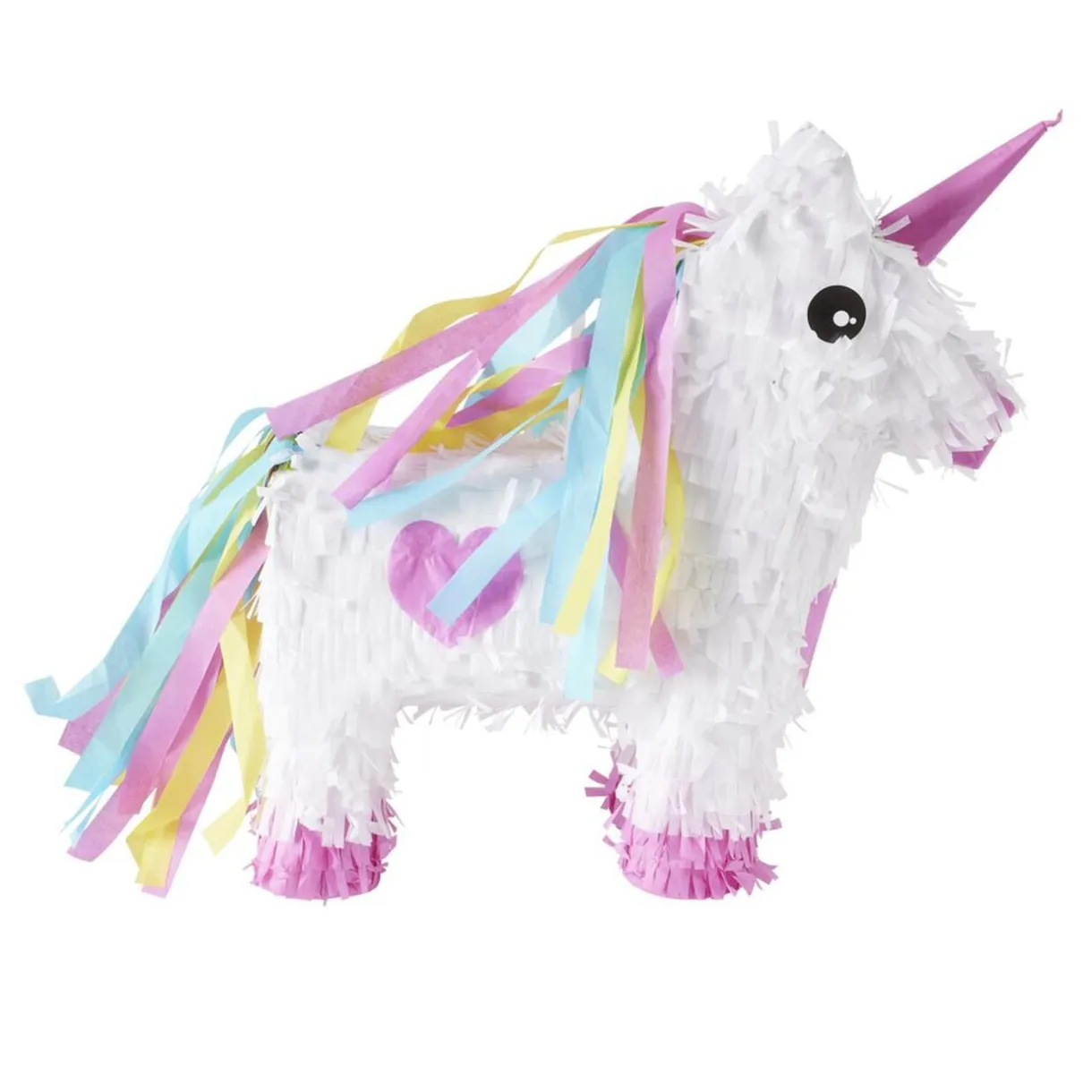 Piñata licorne blanche et rose avec masque 33x35cm < Gifi Discount