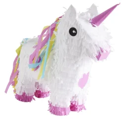 Piñata licorne blanche et rose avec masque 33x35cm < Gifi Discount