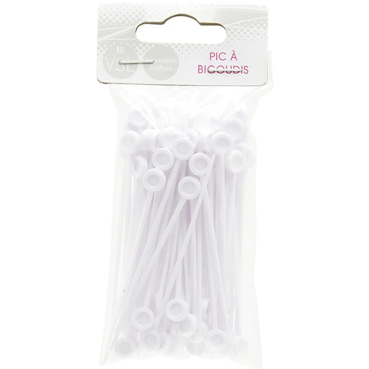 Pic à bigoudis blancs