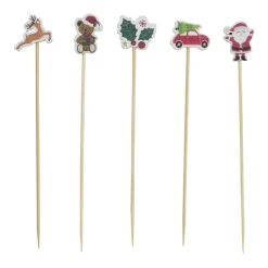 Pic à cocktail en bois décor Noël L13cm 20 pièces < Gifi Sale