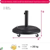 Pied de parasol rond en béton revêtement plastique noir 25 kg < Gifi Online