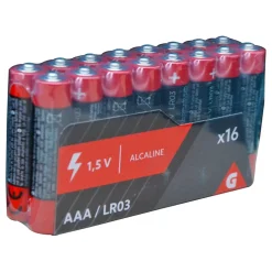 Pile alcaline LR03 AAA 1,5V x16 < Gifi Best