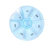 Pilulier 1 semaine 7 compartiments rond plastique bleu Ø8,5cm