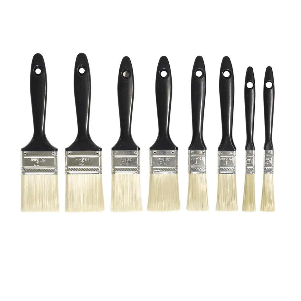 Pinceau de peinture x8 en plastique et acier