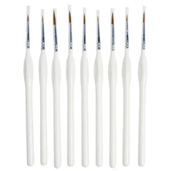 Pinceaux à bout rond bois et nylon H20cm - 9 pièces < Gifi Discount