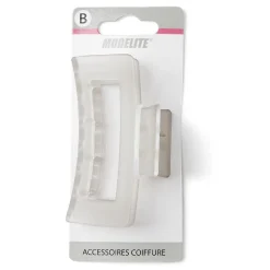 Pince cheveux blanc mat rectangulaire L8cm < Gifi Online