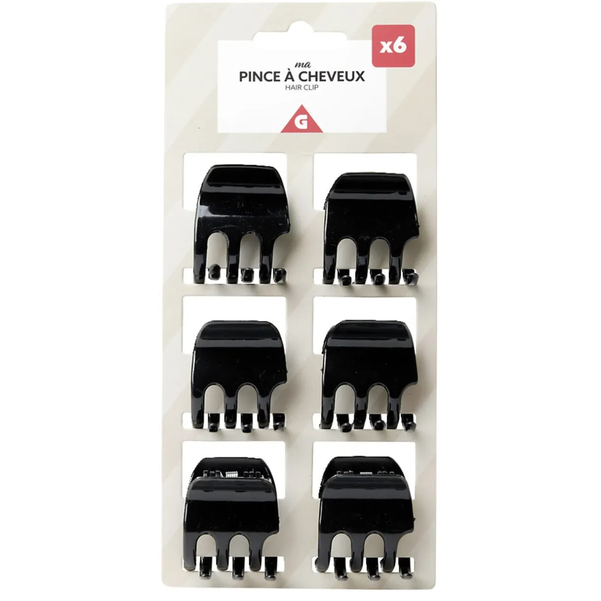 Pince à cheveux crabe x6 plastique L3,8cm (3 modèles) < Gifi Online