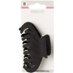Pince à cheveux crocodile noir mat toucher doux L9cm