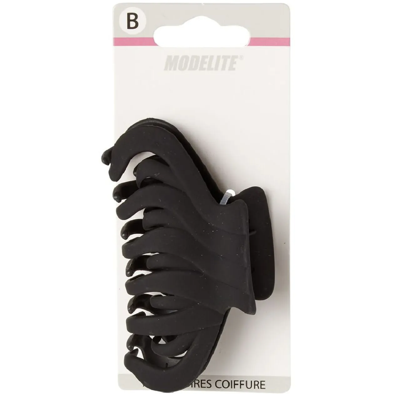 Pince à cheveux crocodile noir mat toucher doux L9cm