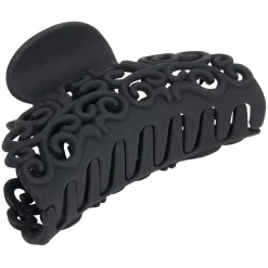 Pince à cheveux en plastique noir mat