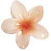 Pince à cheveux fleur hawaïenne plastique coloré Ø8cm (6 modèles)