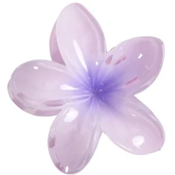Pince à cheveux fleur hawaïenne plastique coloré Ø8cm (6 modèles)