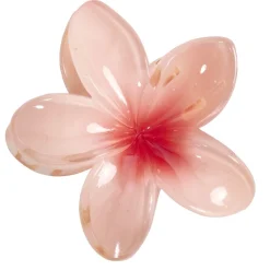 Pince à cheveux fleur hawaïenne plastique coloré Ø8cm (6 modèles)