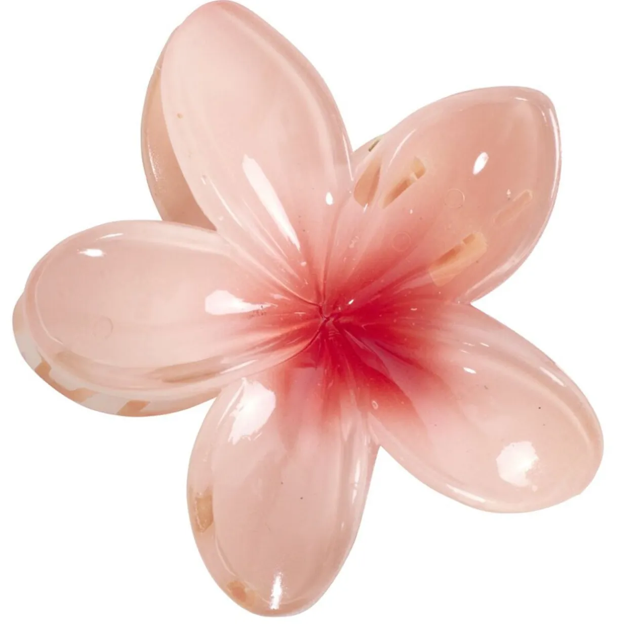 Pince à cheveux fleur hawaïenne plastique coloré Ø8cm (6 modèles)