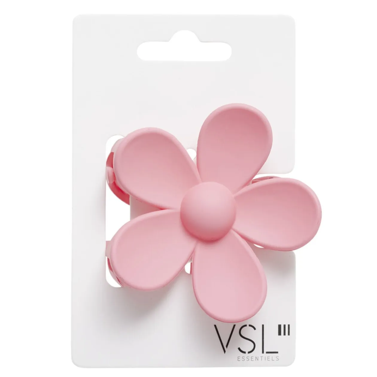 Pince à cheveux fleur plastique mat uni 7,5x4xH7cm (5 modèles)