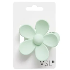 Pince à cheveux fleur plastique mat uni 7,5x4xH7cm (5 modèles)
