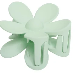 Pince à cheveux fleur plastique mat uni 7,5x4xH7cm (5 modèles)
