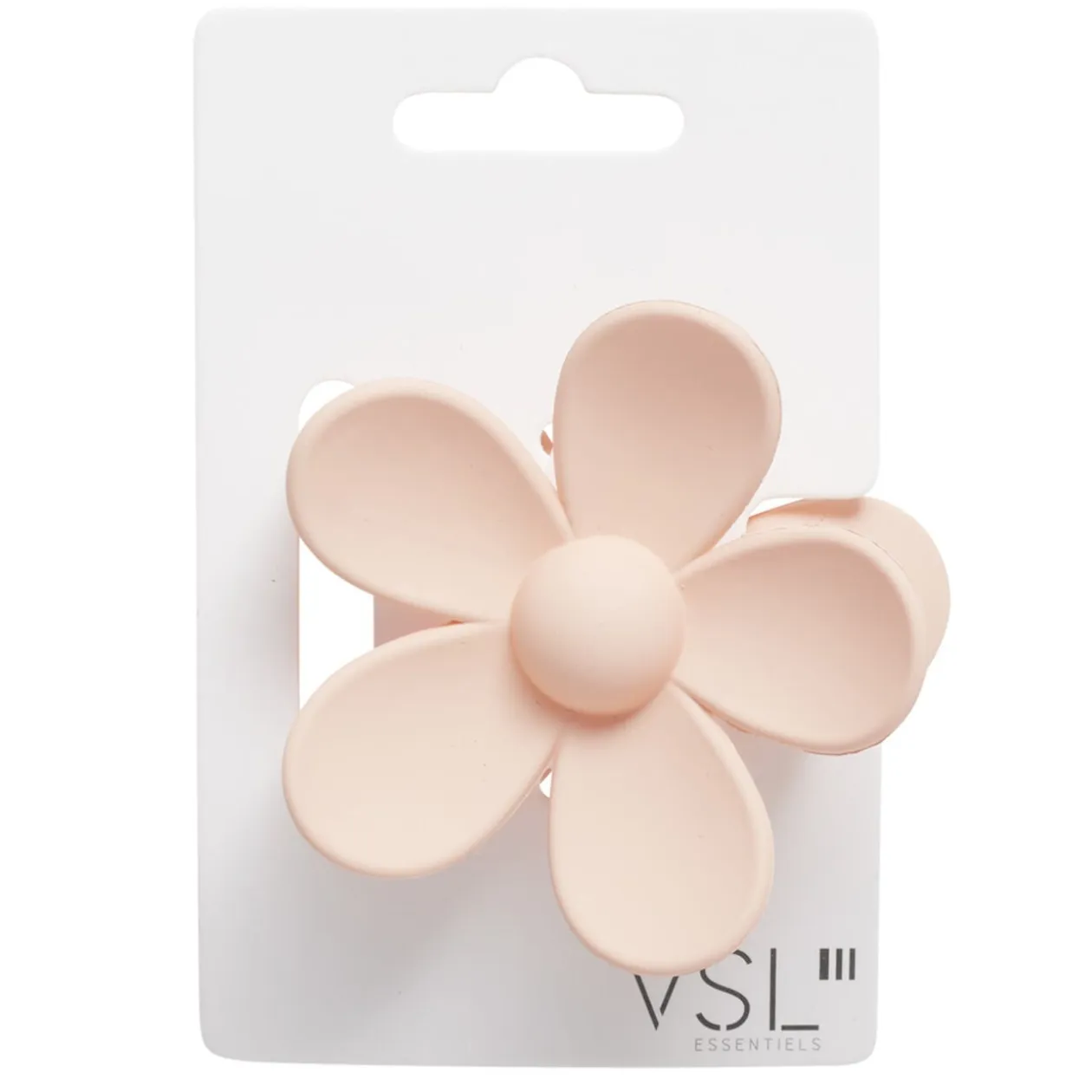 Pince à cheveux fleur plastique mat uni 7,5x4xH7cm (5 modèles)