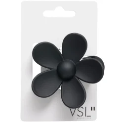 Pince à cheveux fleur plastique mat uni 7,5x4xH7cm (5 modèles)