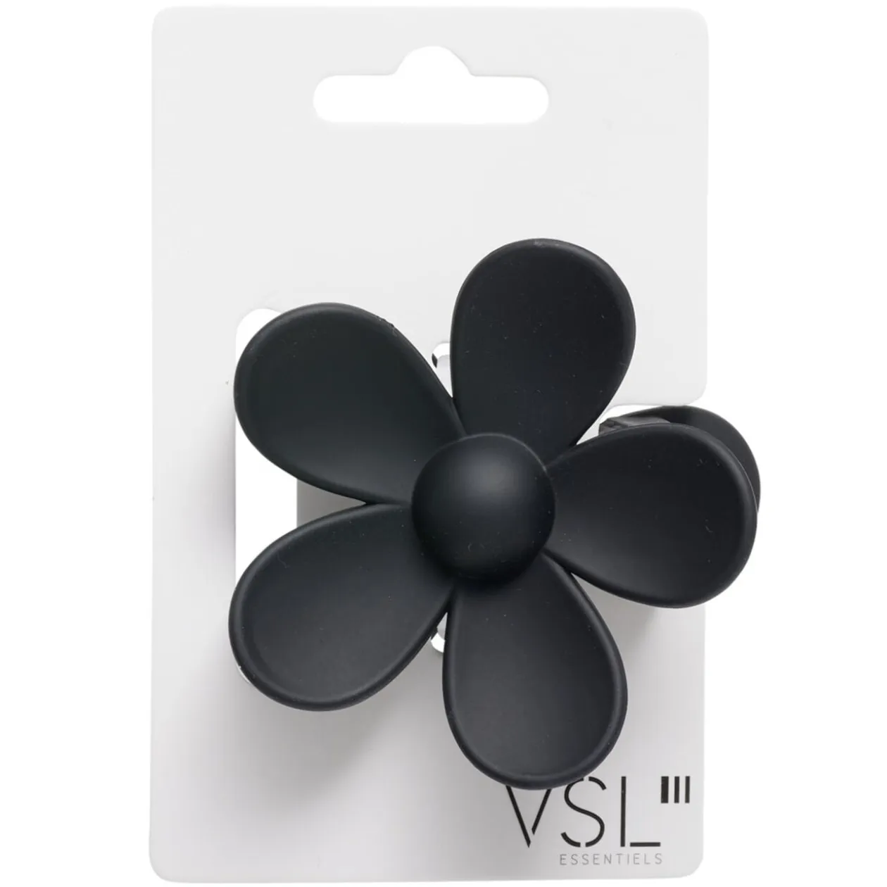 Pince à cheveux fleur plastique mat uni 7,5x4xH7cm (5 modèles)