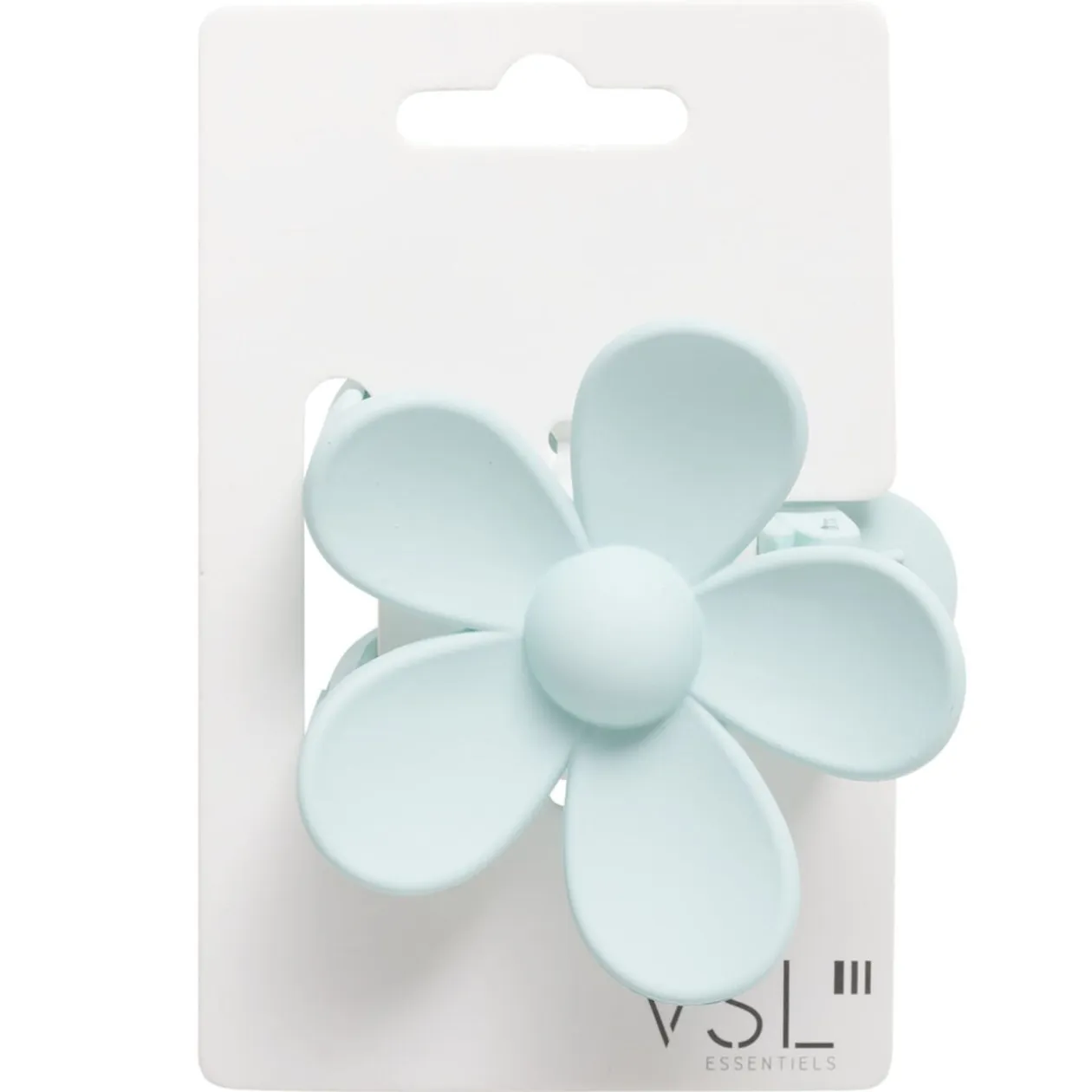 Pince à cheveux fleur plastique mat uni 7,5x4xH7cm (5 modèles)