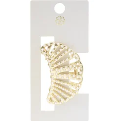 Pince cheveux forme coquillage avec perles métal doré L6cm < Gifi New