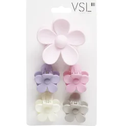Pince à cheveux forme fleur x5 en plastique coloré (3 modèles) < Gifi Online