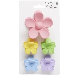 Pince à cheveux forme fleur x5 en plastique coloré (3 modèles) < Gifi Online