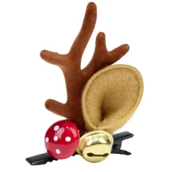 Pince cheveux Noël renne marron et rouge L7xH5cm < Gifi Outlet