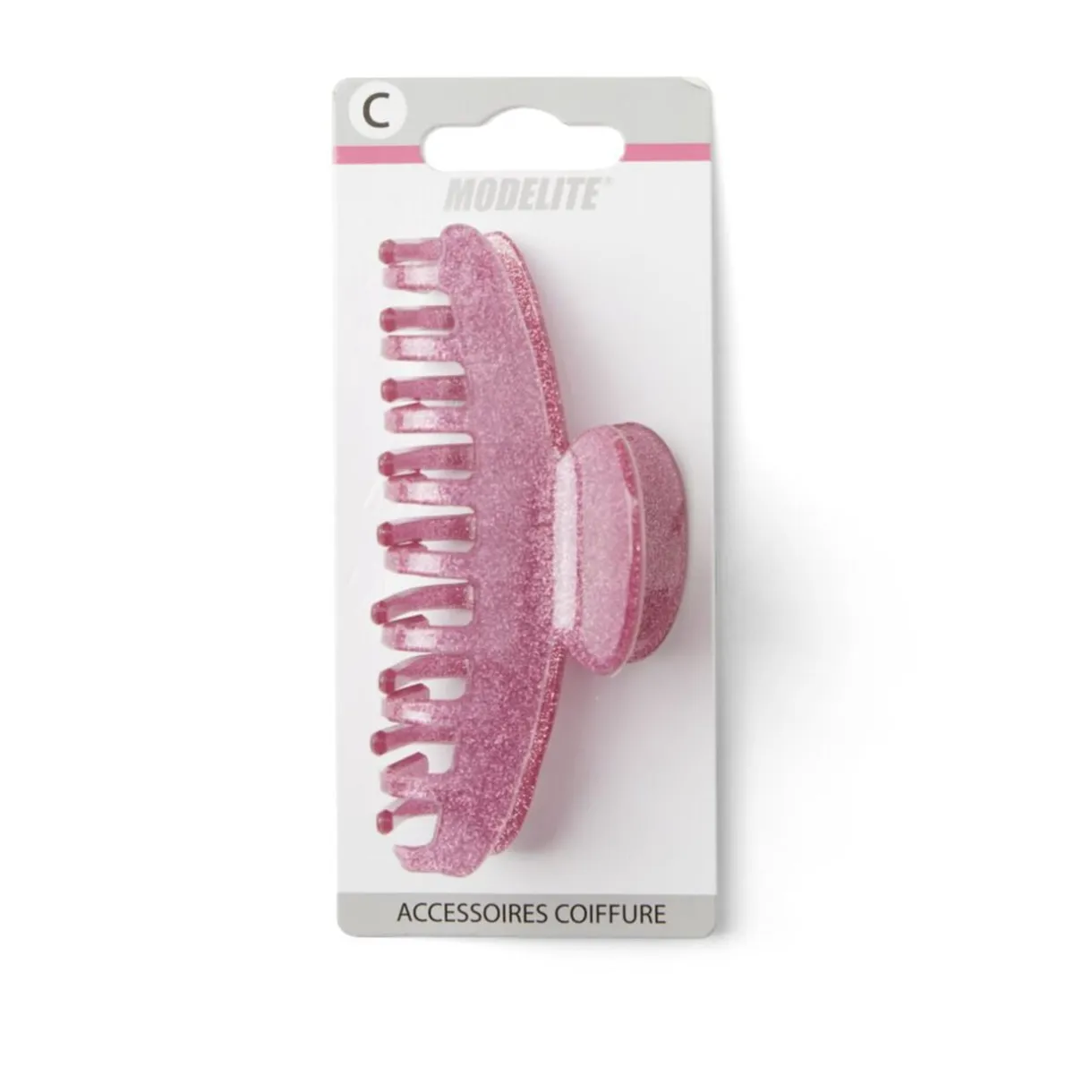 Pince à cheveux à paillettes plastique rose 10cm < Gifi Clearance