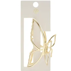 Pince cheveux papillon métal doré L13cm