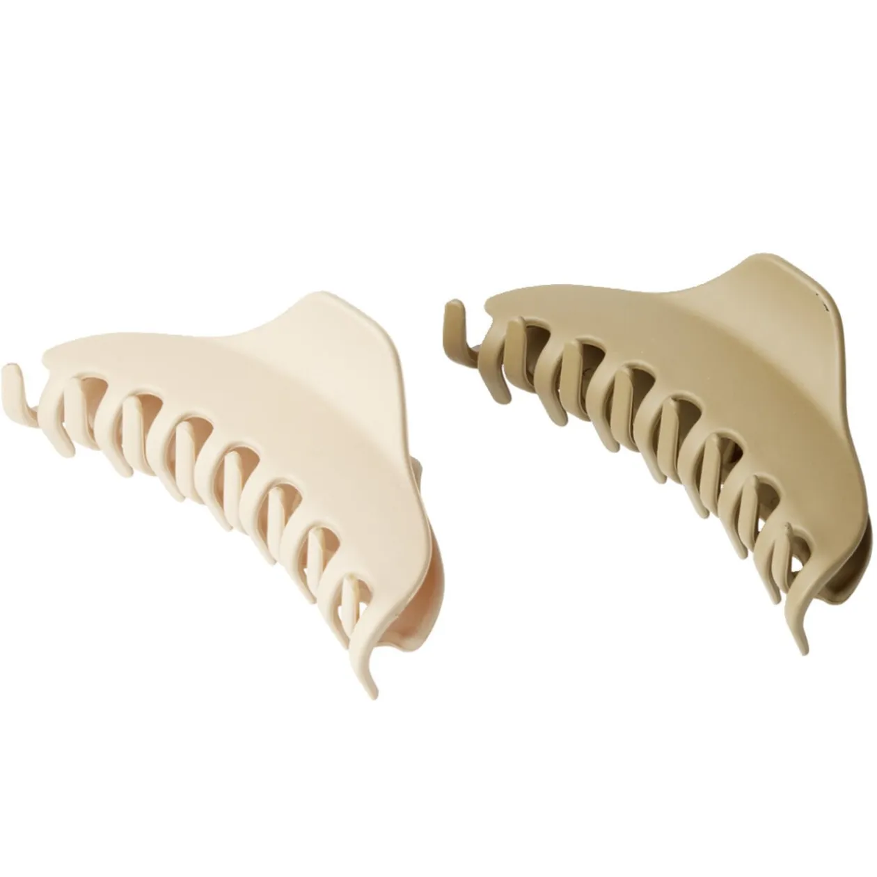 Pince à cheveux plastique marron L11cm