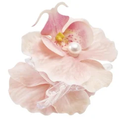 Pince cheveux plastique perle nacrée fleur orchidée rose L12cm < Gifi Discount