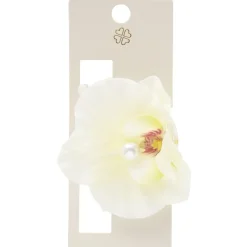 Pince cheveux plastique perle nacrée fleur orchidée jaune L12cm < Gifi Best