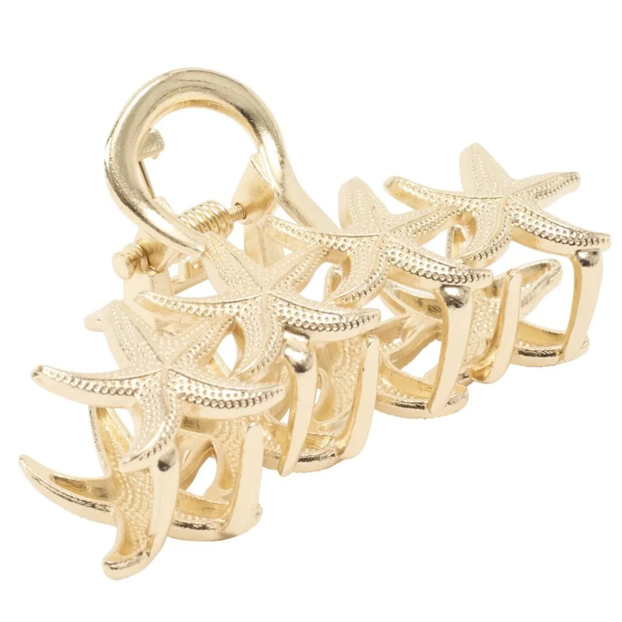 Pince cheveux étoile de mer doré L12cm