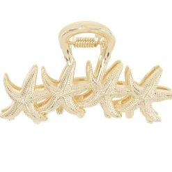 Pince cheveux étoile de mer doré L12cm