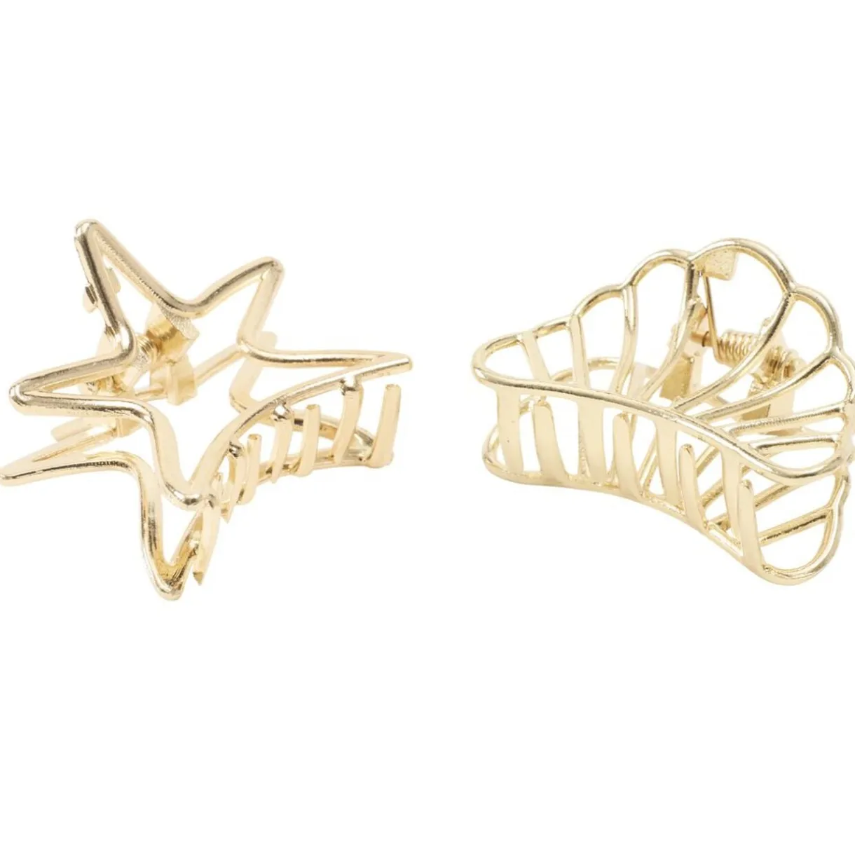 Pince cheveux x2 mini coquillage et étoile de mer métal doré L5cm < Gifi New