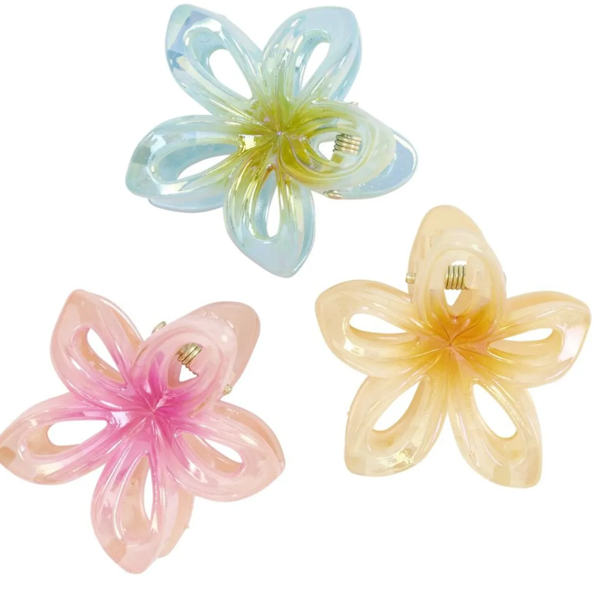 Pince cheveux x3 mini fleur de tiaré plastique bleu orange rose L5cm < Gifi Online