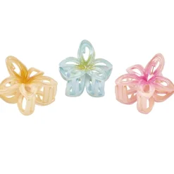 Pince cheveux x3 mini fleur de tiaré plastique bleu orange rose L5cm < Gifi Online