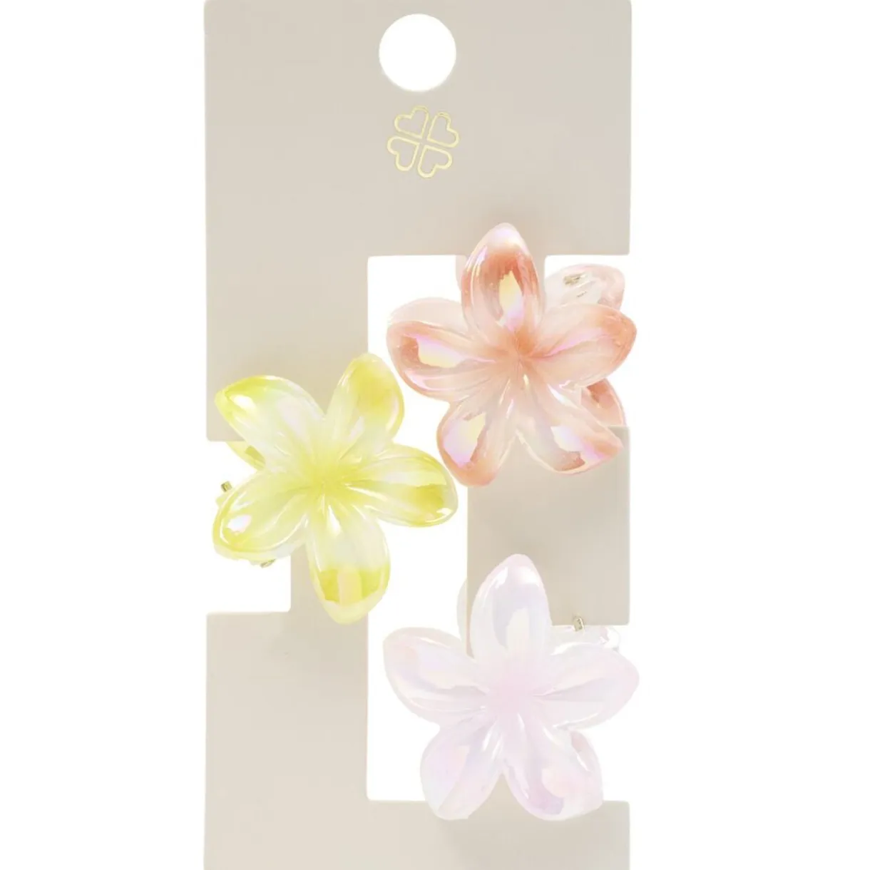 Pince cheveux x3 mini fleur de tiaré nacré plastique jaune rose orange L5cm < Gifi Online