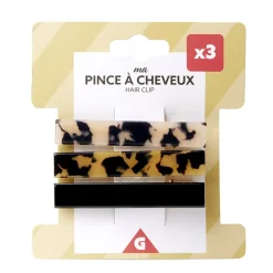 Pince à cheveux x3 motif écaille de tortue L6,5cm < Gifi Outlet