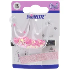 Pince crocodile décor pailleté x2