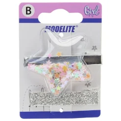 Pince crocodile décor pailleté x2