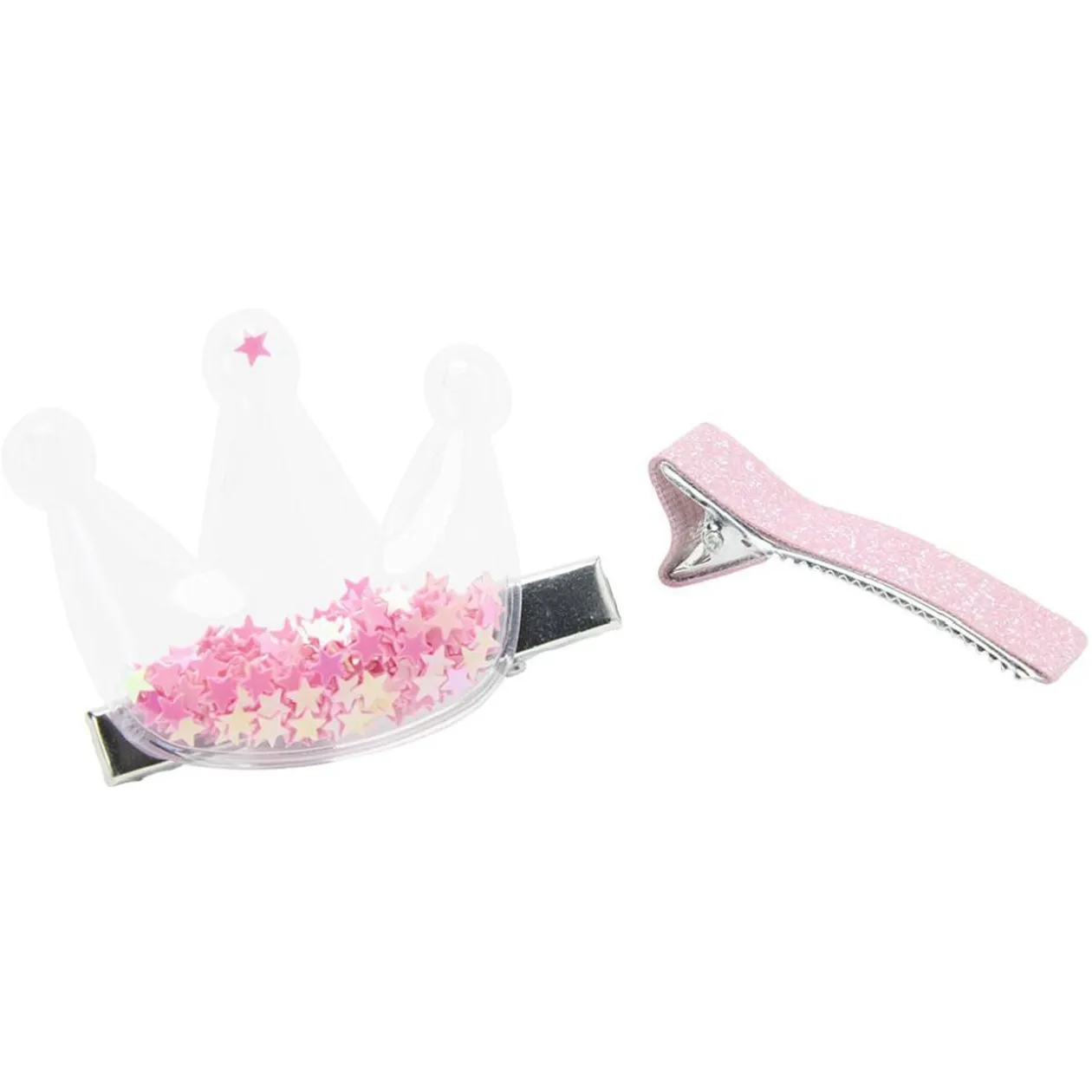 Pince crocodile décor pailleté x2