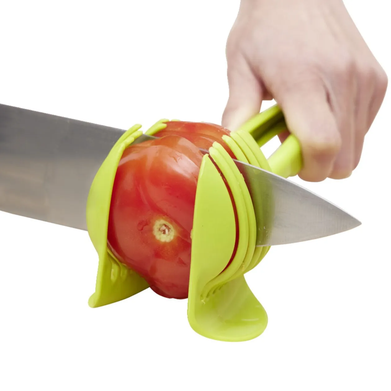 Pince découpe légumes plastique vert L18,5cm