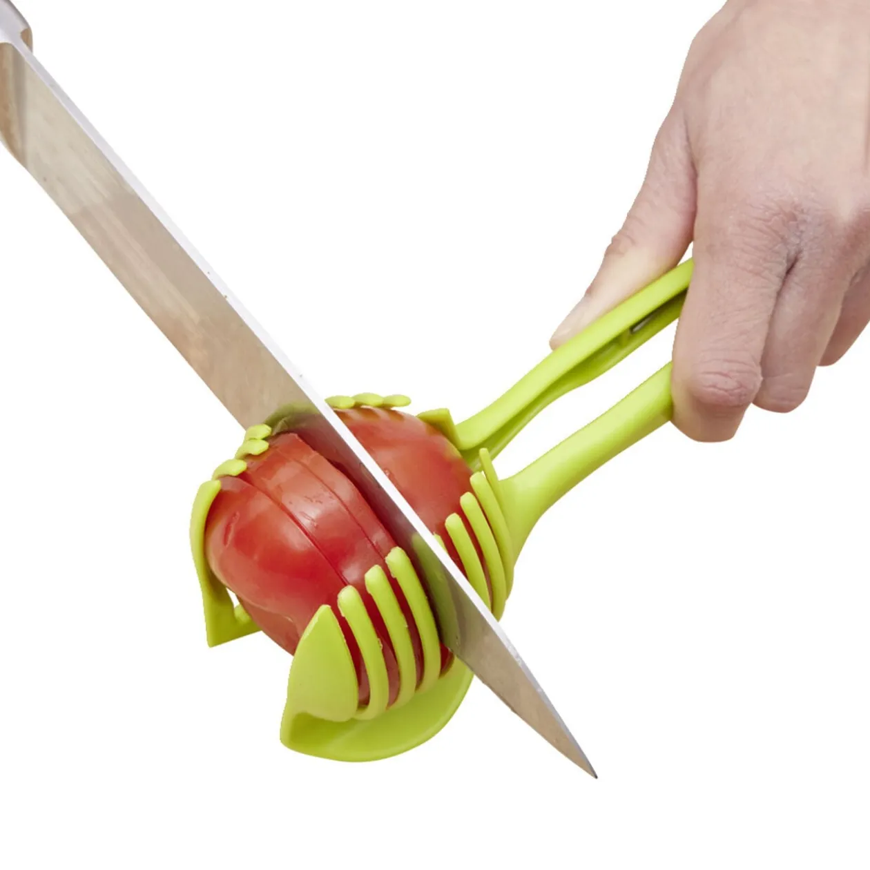Pince découpe légumes plastique vert L18,5cm